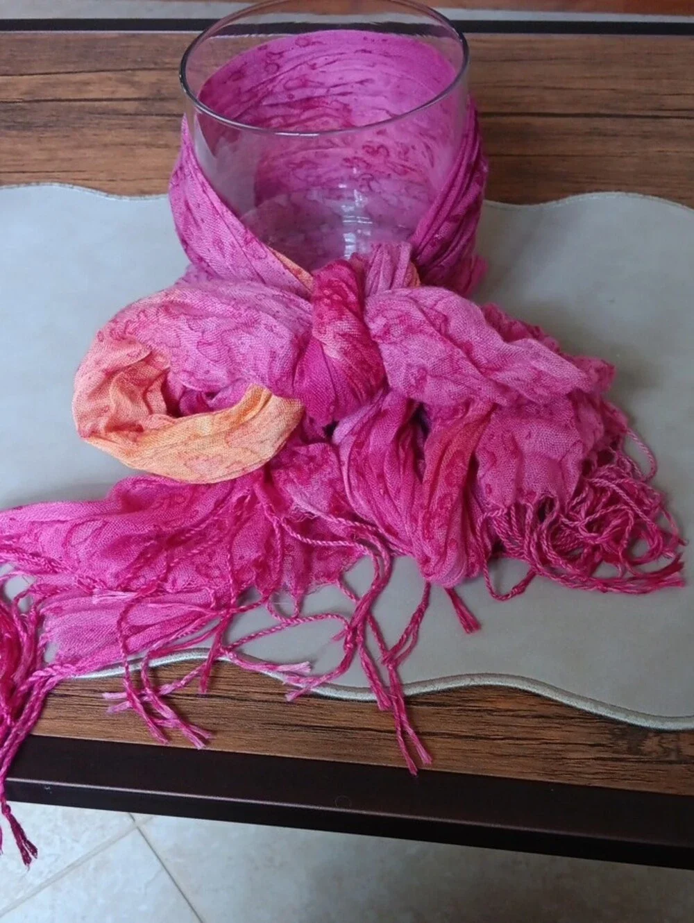 Bright Pink Women's Scarf Wrap - Lightweight Fashion AccessoryVintage